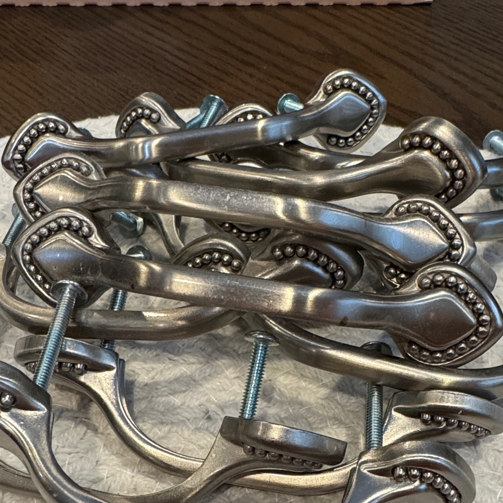 Elegant Silver Drawer Handles set of 12